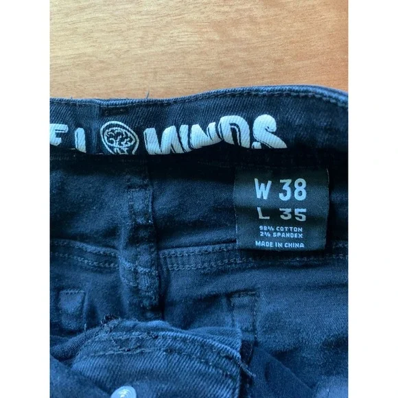 Rebel Minds Men's Black Denim Jeans Size‎ 38 32 (hem cut down from 35), Cotton+ - Picture 7 of 7